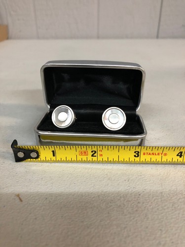Silver cufflinks with pearl - cufflinks,