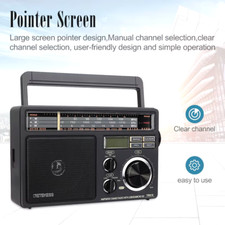 Radio FM Stéréo Portable Poste Récepteur Monde AM et SW Avec Écran LCD Noir