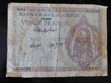 ALGERIE billet 20 Francs