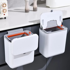 Poubelle murale pour cuisine salle de bain avec couvercle coulissant et installa