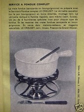 PUBLICITÉ 1962 LE CREUSET