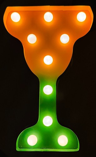 Lighted cocktail marquee sign - cocktail,