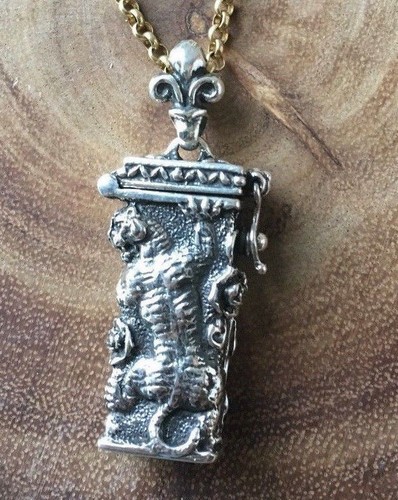 Tiger silver pendant box - pendant,