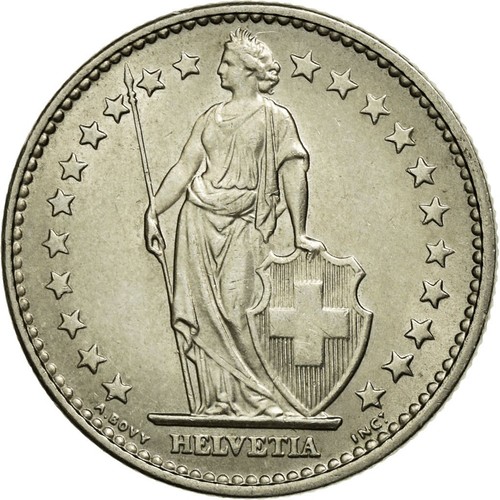 Monnaie suisse 2 francs - monnaie,,