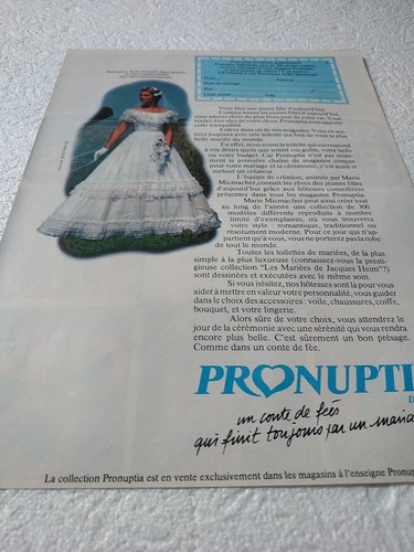 Publicité papier pronuptia - papier,