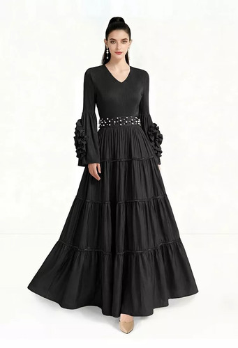 Robe femme noir long élégant - long,