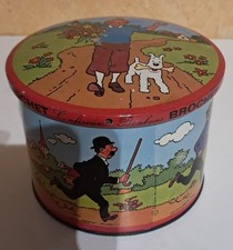 HERGE . BOITE A BONBONS EN METAL BROCHET TINTIN . 1965 .