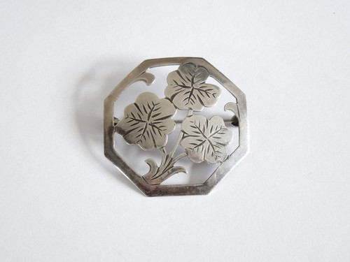 Broche argent 835 - 835, trèfle