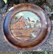 Cadre mural  rond décor bois