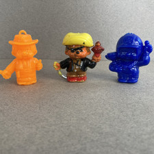 Lot De 3 PVC figurine KIKI cadeau surprise lessive BONUX Monchichi Jaune Vintage