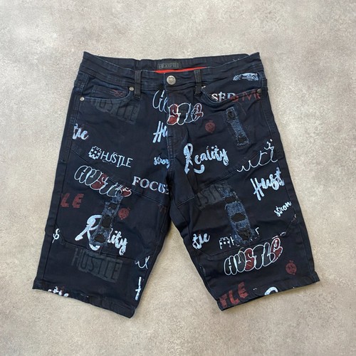Short denim crypté pour - short, en