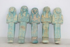 Rare ancienne 5 statues Ushabti pharaonique antique shabti av. J.-C. mytholog...