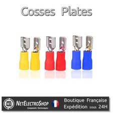Cosse Electrique Plate à Sertir, Male / Femelle, 6.3mm, Cable de 0.5 à 6mm²