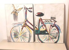Peinture abstraite vélo - peinture,