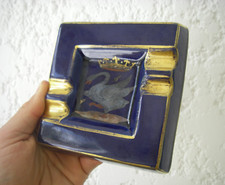 très beau cendrier faïencerie de TOURS JAGET PINON blason royauté oie couronnée