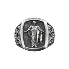 Bague homme en argent Jésus