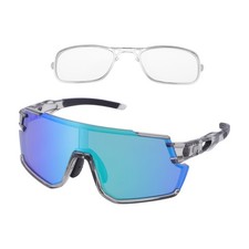 Lunettes moto anti-reflets UV400 verre vert cadre gris pour VTT