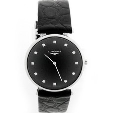 W285- Longines La Grande Classique Diamond Black Dial  Watch 