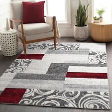 Tapis Abordable Patchwork Design Moderne Tapis Pour Salon En Gris Rouge Blanc