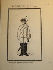 IMAGERIE POPULAIRE GRAVURE XVIII UNIFORME Régiment BOURGOGNE Epq LOUIS XVI 1775