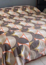 couvre lit Vintage - Année 70 - 260x250 Motif Géométrique - Seventies -Retro