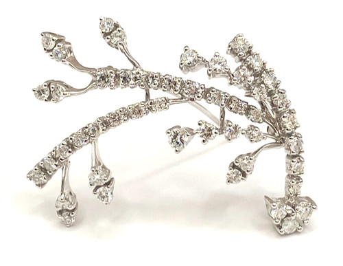 Broche mariage or - de, blanc
