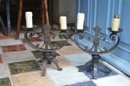 Paire bougeoirs chandeliers - bougeoirs,