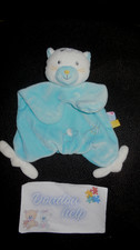 doudou plat chat bleu