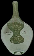 Grand vase verrerie Jean Claude Novaro Biot 1982 inclusion 26,5cm signé daté