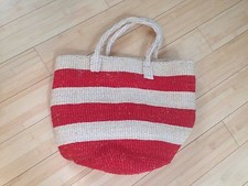NEW JCREW Striped Straw Tote
