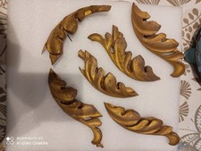 6 ANCIEN ELEMENT DE BOISERIE,FEUILLE D'ACANTHE,BOIS DORE,BOIS SCULPTE,XVIIIEME