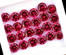 Lot de 20 pierres précieuses en vrac rubis rouge naturel CERTIFIÉ GIR rond...