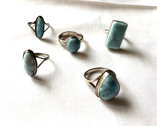Bagues argent larimar - bagues,