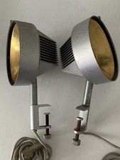 1980 2 Spots Philips Lampe Torche Atelier Théâtre Pivotante Inclinable Vintage 