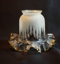 Tulipe verrine sablée givrée à bord doré Luminaire lampe pétrole - EPA25TUL001