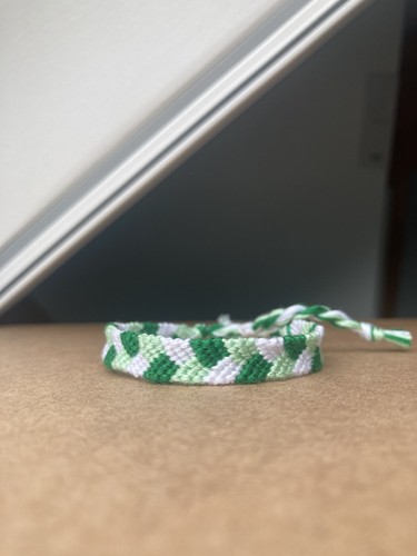 Bracelet brésilien vert blanc - bracelet,