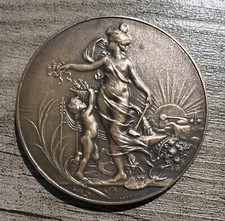 Tres rare medaille Art Nouveau En bronze - signee Massonnet et Bonnefond