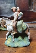 Santons de provence Ancien ...Le Couple à cheval santons de camargue.12cm
