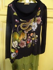 T3/4=paul brial modéle déposé==bucholique tunique ou robe courte double+jardin