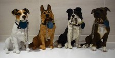 LEONARDO Résine Walkies Alsacien Collie Jack Russel Ou Staffy Assis Ornement