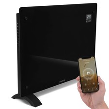 VONROC Panneau en verre 1500W Premium Noir – Wi-Fi Thermostat et Minuterie