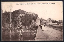 CPA Fresnay-sur-Sarthe, Vieilles fortifications sur la Sarthe 1936 