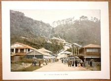 UNE RUE À NUNOBIKI AU JAPON - Photochromie fin 19ème Gravure