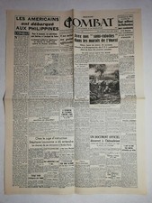 N1209 La Une Du Journal Combat 20 octobre 1944 Américains débarquent Philippines