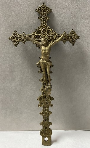 Crucifix ancien bronze xix - ancien,
