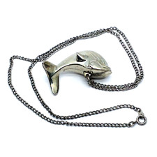 MAX FACTOR  Parfum solide Concrète plein avec boite POISSON ARGENTE PENDENTIF