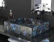 45.7cm x 38.1cm Handmade Lavabo Évier Labradorite Pierre Salle / Cuisine Décor