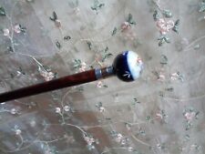 ~ 1900 - CANNE ANCIENNE SCÈNE GALANTE SUR POMMEAU BOULE EN PORCELAINE -  94,5 cm