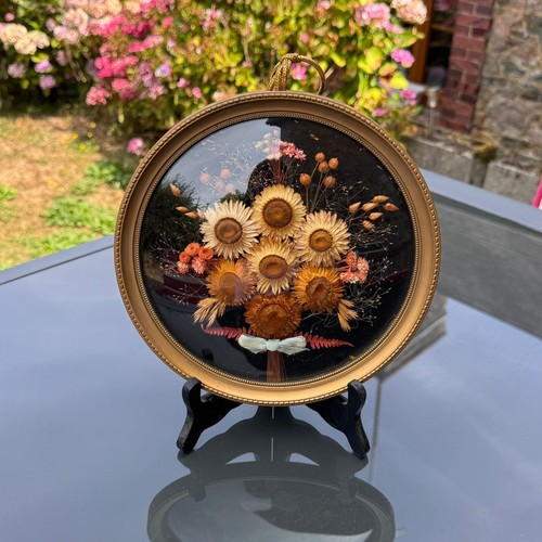Grand cadre rond vintage verre
