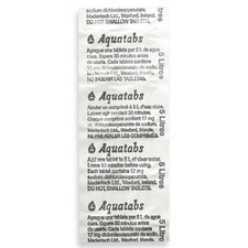 lot de 400 pastilles purification d'eau AQUATABS filtre 400 a 2000 litres